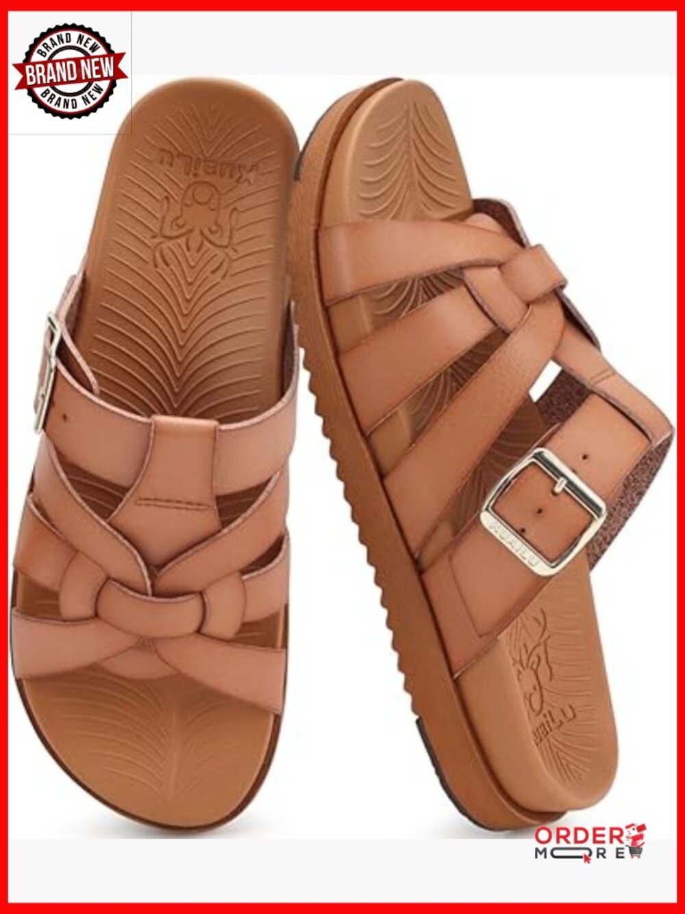 Women's Gladiator Sandals with Arch Support Cushion Slide Flats Summer Beach